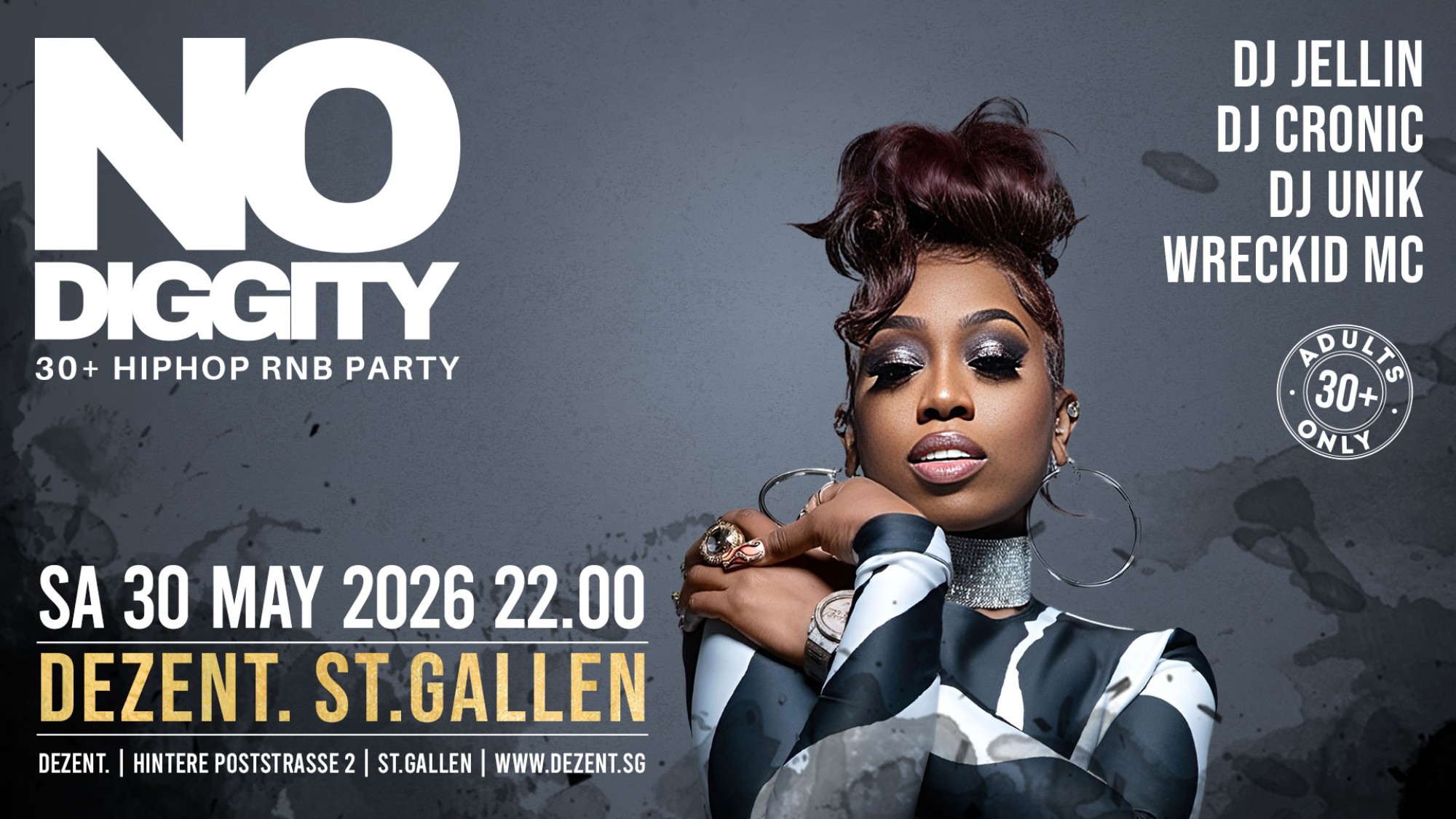 Flyer No Diggity - Dezent St.Gallen